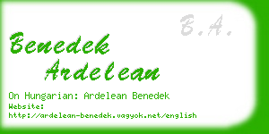 benedek ardelean business card